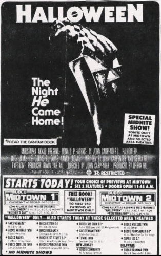 John Carpenter's Halloween Newspaper Ad