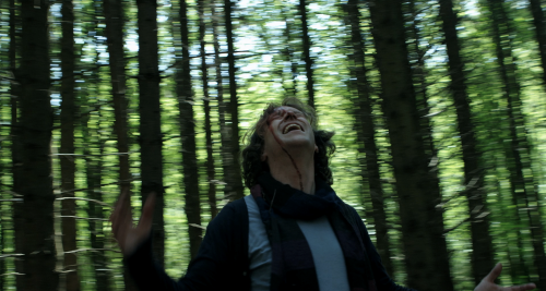 Conor Marren screaming in the woods